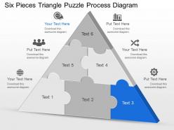 Db six pieces triangle puzzle process diagram powerpoint template