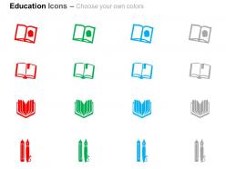 Dc books pen education success ppt icons graphics