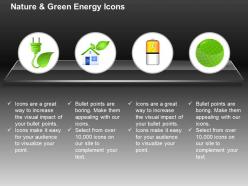 Dc green plug with home battery and green globe for ecology and green energy ppt icons graphics
