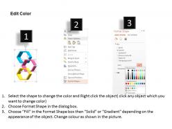 Dc three staged hexagon option infographics flat powerpoint design