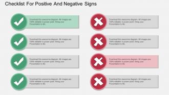Dd checklist for positive and negative signs flat powerpoint design
