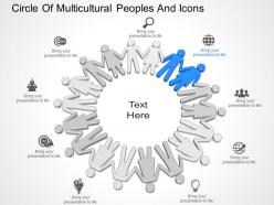 Dd circle of multicultural peoples and icons powerpoint template