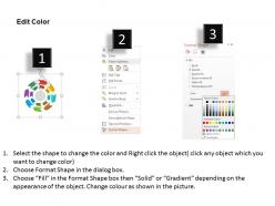 De eight staged circle arrow infographics flat powerpoint design