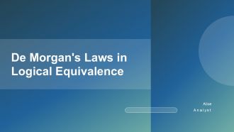 De Morgans Laws In Logical Equivalence PPT Presentation ACP