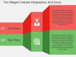 De two staged colored infographics and icons flat powerpoint design