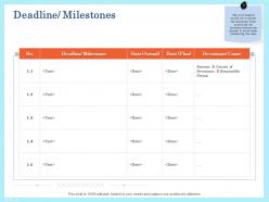 Deadline milestones ppt powerpoint presentation ideas background image