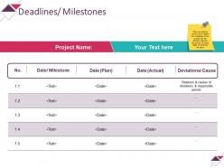Deadlines Milestones Powerpoint Slide Background