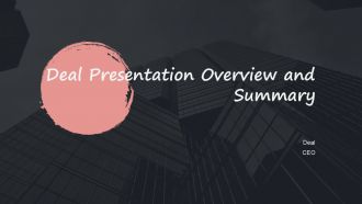 Deal Presentation Overview And Summary PPT Demonstration ACP