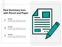 Deal Summary Icon With Pencil And Paper