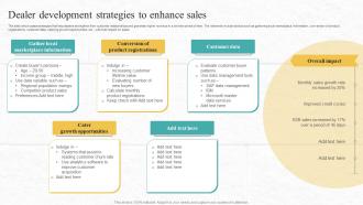 Dealer Development Strategies To Enhance Sales