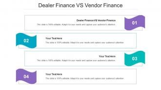 Dealer Finance Vs Vendor Finance Ppt Powerpoint Presentation Infographics Slides Cpb