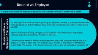Death Of An Employee Employee Separation Policy Handbook Ppt Slides Clipart