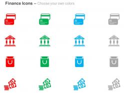 Debit card bank ecommerce dollar money ppt icons graphics