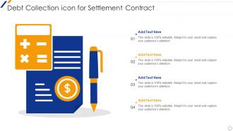 Debt Collection Icon For Settlement Contract