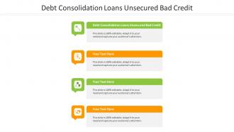 Debt consolidation loans unsecured bad credit ppt powerpoint presentation ideas graphics example cpb