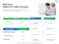 Debt issue details of a public company raise government debt banking institutions ppt grid
