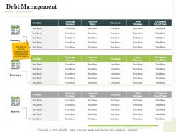 Debt management administration management ppt brochure