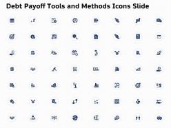 Debt payoff tools and methods icons slide ppt powerpoint infographic template