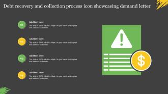 Debt Recovery And Collection Process Icon Showcasing Demand Letter