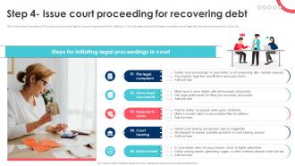 Debt Recovery Process Step 4 Issue Court Proceeding For Recovering Debt