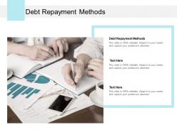 Debt repayment methods ppt powerpoint presentation file information cpb