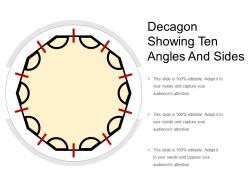 Decagon showing ten angles and sides