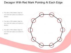 Decagon with red mark pointing at each edge