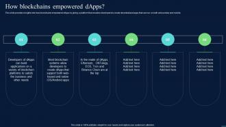 Decentralized Apps How Blockchains Empowered DApps Ppt Summary Brochure