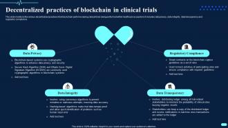 Decentralized Practices Of Blockchain In Clinical Trials Transforming Healthcare BCT SS