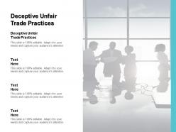Deceptive unfair trade practices ppt powerpoint presentation infographics skills cpb