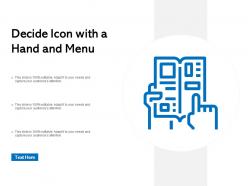 Decide icon with a hand and menu