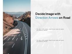 Decide image with direction arrows on road