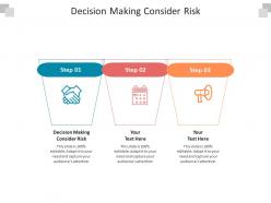 Decision making consider risk ppt powerpoint presentation model design ideas cpb