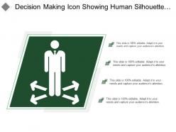 Decision Making Icon Showing Human Silhouette With 4 Arrows