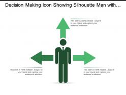 Decision Making Icon Showing Silhouette Man With 3 Options