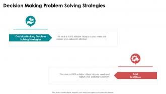 Decision Making Problem Solving Strategies In Powerpoint And Google Slides Cpb