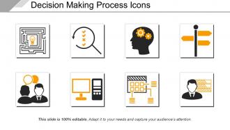 Decision making process icons