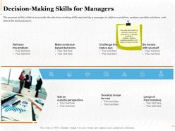 Decision making skills for managers ppt powerpoint presentation file skills