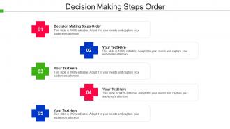 Decision Making Steps Order Ppt Powerpoint Presentation Outline Design Templates Cpb