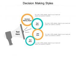 Decision making styles ppt powerpoint presentation outline model cpb