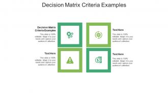Decision matrix criteria examples ppt powerpoint presentation pictures cpb