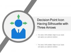 Decision point icon having silhouette with three arrows