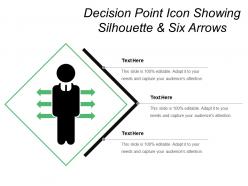 Decision Point Icon Showing Silhouette And Six Arrows