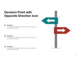Decision point process arrows icon information physical gear business