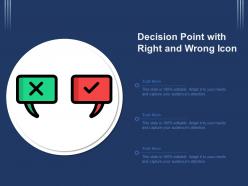 Decision point with right and wrong icon