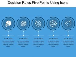 Decision rules five points using icons
