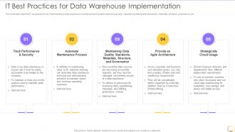 Decision Support System DSS It Best Practices For Data Warehouse Implementation