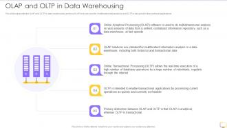 Decision Support System DSS OLAP And OLTP In Data Warehousing