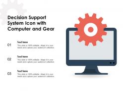 Decision Support System Icon With Computer And Gear