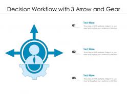 Decision workflow with 3 arrows and gear ppt powerpoint presentation guidelines